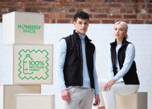 Customised work gilets male and female