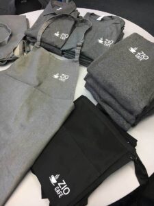 personalised cafe aprons and t-shirts
