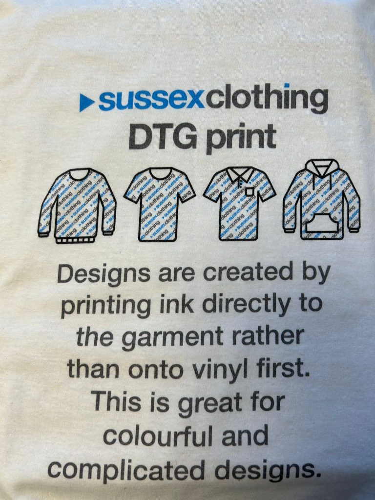 Description of DTG decorated Workwear